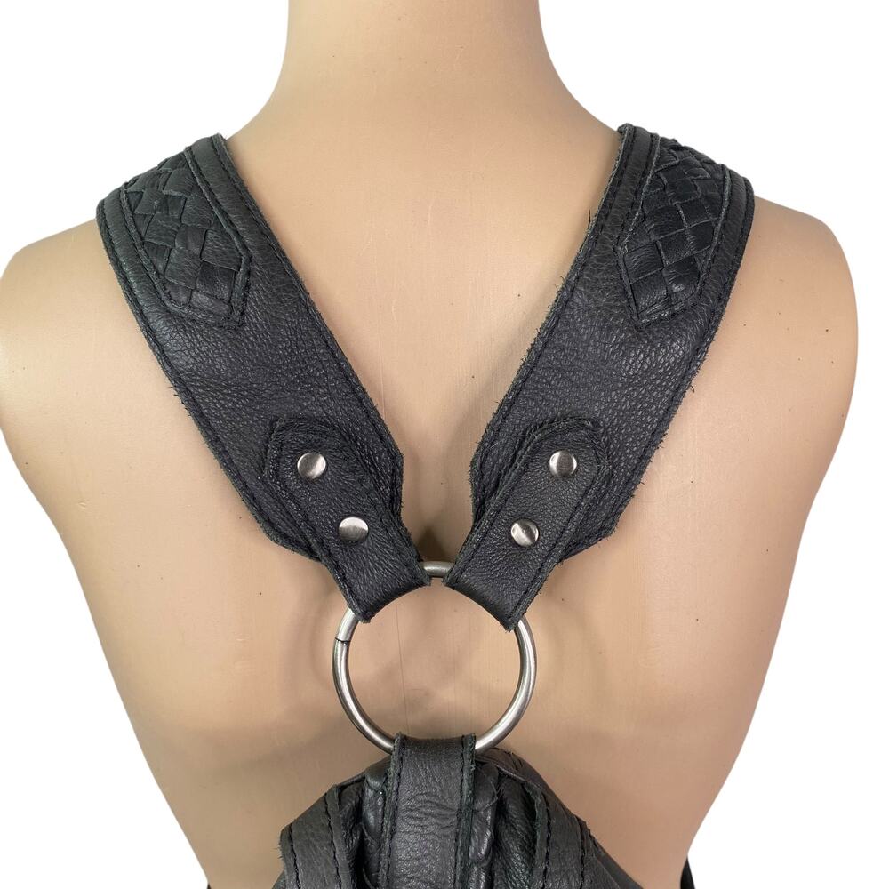 Free People Black Leather Roll-Top Backpack - Picture 8 of 16